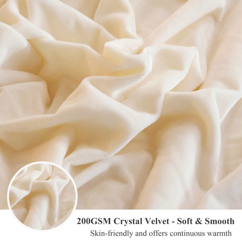 XeGe Plush Shaggy Duvet Cover, Luxury Ultra Soft Crystal Velvet Fuzzy Bedding 1PC(1 Faux Fur Duvet Cover), Fluffy Furry Comforter Cover for Bedroom Home Decoration, Zipper Closure (King, Light Beige) - Image 5